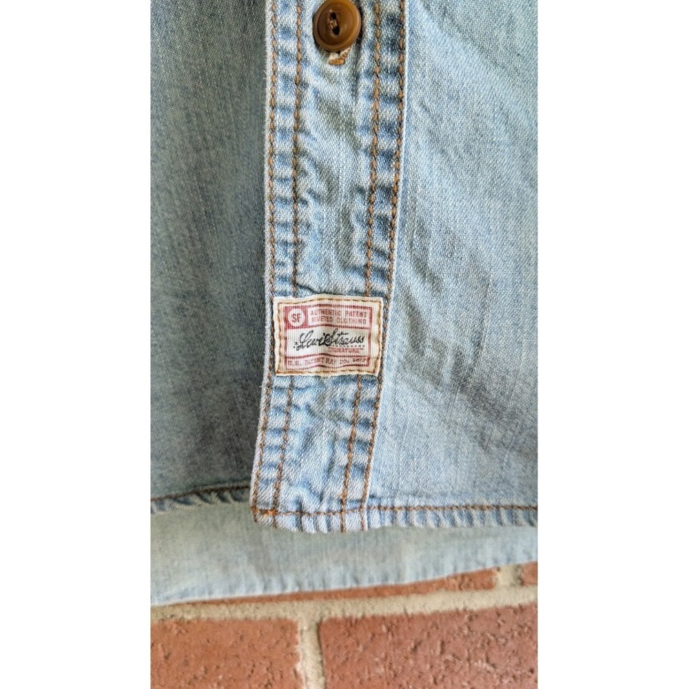 Levis Strauss Mens Jean Shirt XL 46 48 Signature Denim Western Cowboy Outdoors - Picture 2 of 6